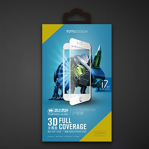 TOTUDESIGN for iPhone 8 & 7 9H Surface Hardness 3D Soft Edge Tempered Glass HD Front Screen Protector