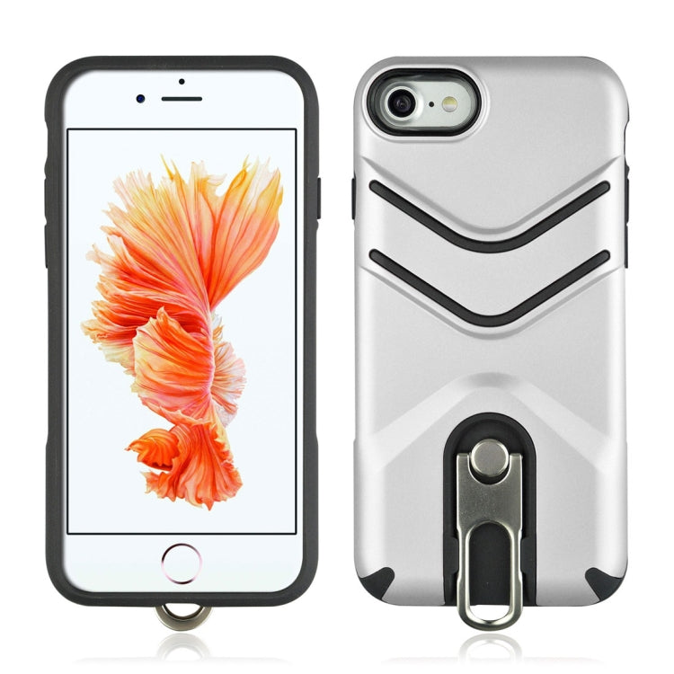 For iPhone SE 2020 & 8 & 7 TPU + PC Shockproof Protective Back Case with Rotatable Holder