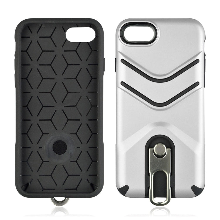 For iPhone SE 2020 & 8 & 7 TPU + PC Shockproof Protective Back Case with Rotatable Holder