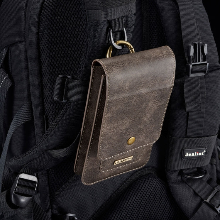 DG.MING Universal Cowskin Leather Protective Case Waist Bag with Card Slots & Hook, For iPhone, Samsung, Sony, Huawei, Meizu, Lenovo, ASUS, Oneplus, Xiaomi, Cubot, Ulefone, Letv, DOOGEE, Vkworld, and other Smartphones Below 5.2 inch