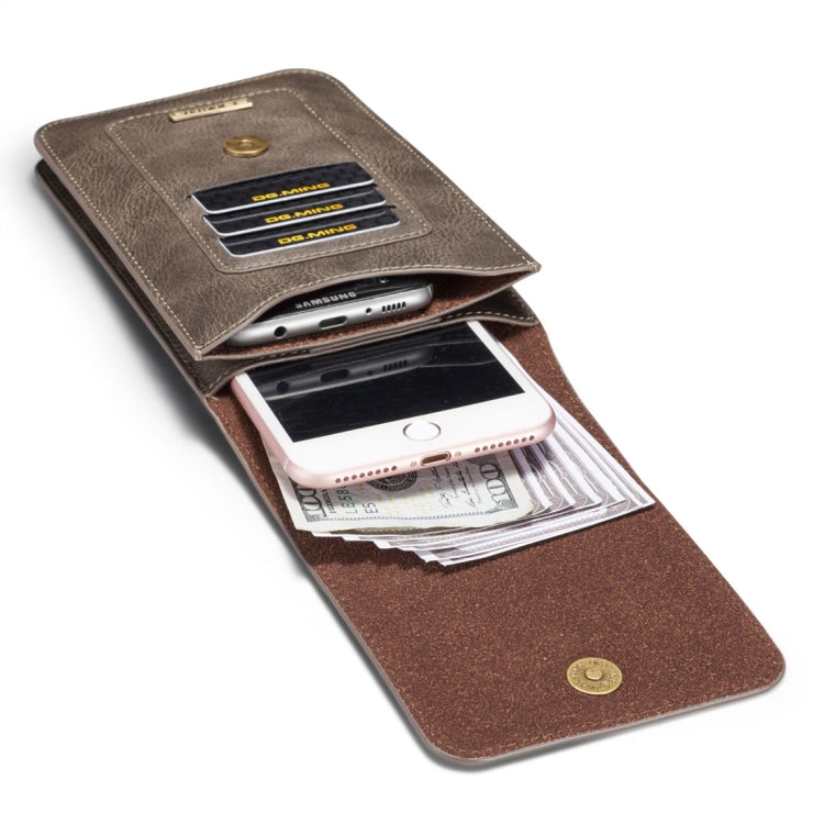 DG.MING Universal Cowskin Leather Protective Case Waist Bag with Card Slots & Hook, For iPhone, Samsung, Sony, Huawei, Meizu, Lenovo, ASUS, Oneplus, Xiaomi, Cubot, Ulefone, Letv, DOOGEE, Vkworld, and other Smartphones Below 5.2 inch