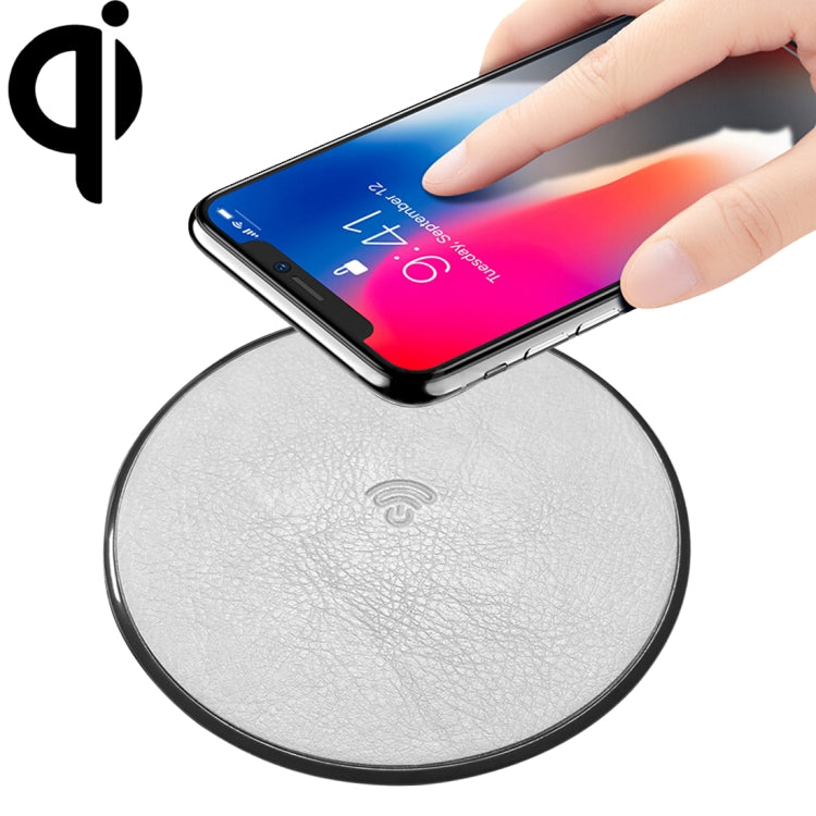 HAMTOD HFC180 10W (Max) Output Genuine Leather Surface Qi Standard Fast Charging Wireless Charger, For iPhone, Galaxy, Huawei, Xiaomi, LG, HTC and other QI Standard Smart Phones