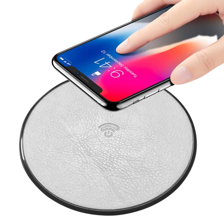 HAMTOD HFC180 10W (Max) Output Genuine Leather Surface Qi Standard Fast Charging Wireless Charger, For iPhone, Galaxy, Huawei, Xiaomi, LG, HTC and other QI Standard Smart Phones