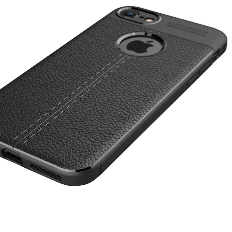 For iPhone SE 2020 & 8 & 7 Litchi Texture TPU Protective Back Cover Case
