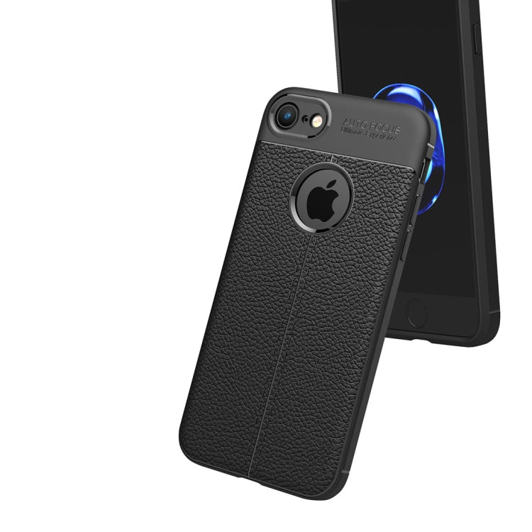 For iPhone SE 2020 & 8 & 7 Litchi Texture TPU Protective Back Cover Case