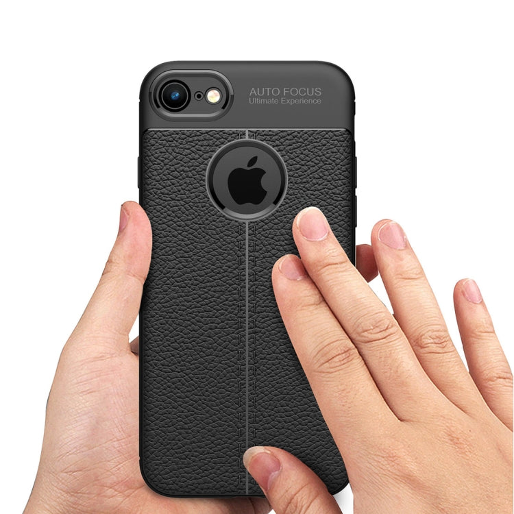 For iPhone SE 2020 & 8 & 7 Litchi Texture TPU Protective Back Cover Case