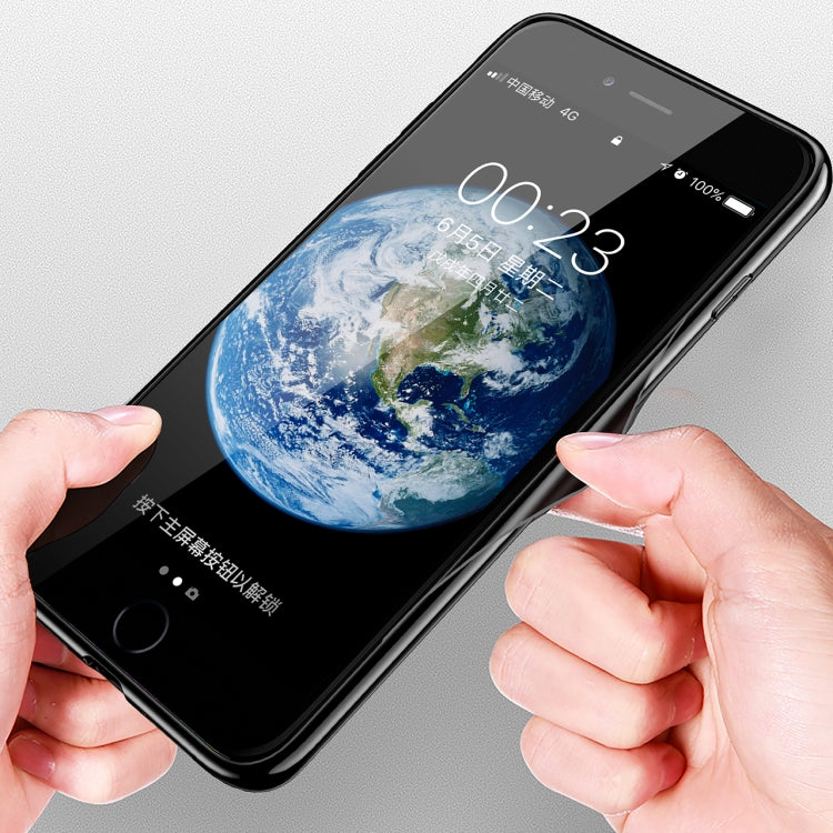 For iPhone 8 / 7 Electroplated Frame Toughened Glass Case(Black)