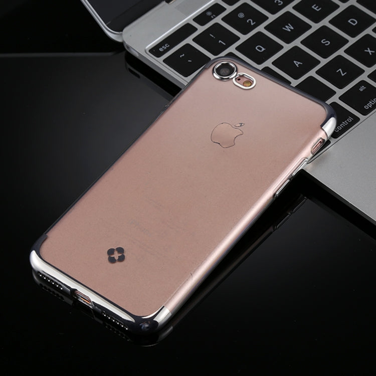 TOTUDESIGN For iPhone SE 2020 & 8 & 7 Plating + TPU Transparent Soft Protective Back Cover Case(Silver)