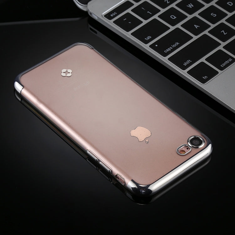 TOTUDESIGN For iPhone SE 2020 & 8 & 7 Plating + TPU Transparent Soft Protective Back Cover Case(Silver)