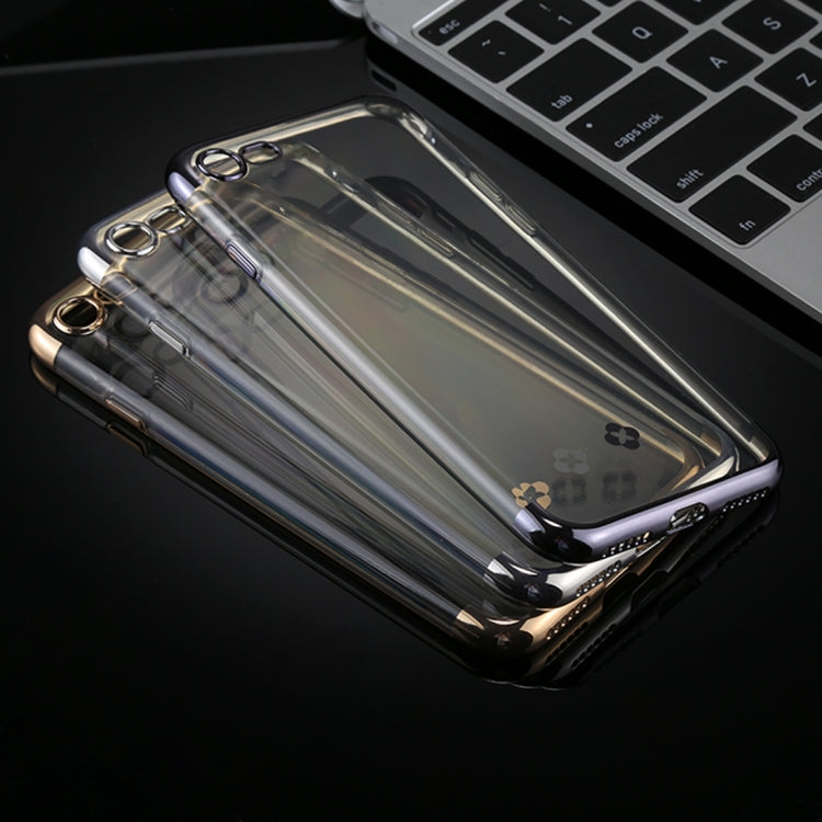 TOTUDESIGN For iPhone SE 2020 & 8 & 7 Plating + TPU Transparent Soft Protective Back Cover Case(Silver)