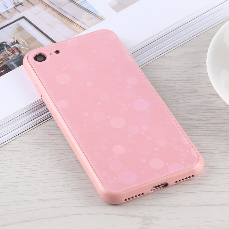 Fashion Dot Pattern Anti-scratch Gradient Color Glass Protection Case For iPhone SE 2020 & 8 & 7