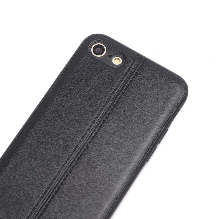 For iPhone SE 2020 & 8 & 7 Plain Weave Texture Leather Surface Protective Back Cover Case