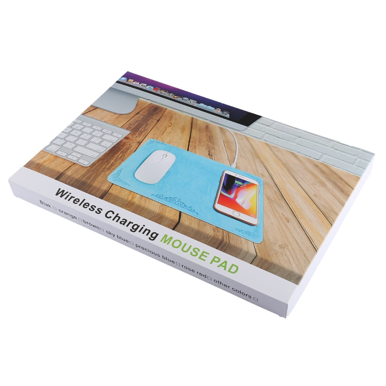 M30 Multi-function Leather Mouse Pad Qi Wireless Charger with USB Cable, Support Qi Standard Phones, Size: 260*192*5mm