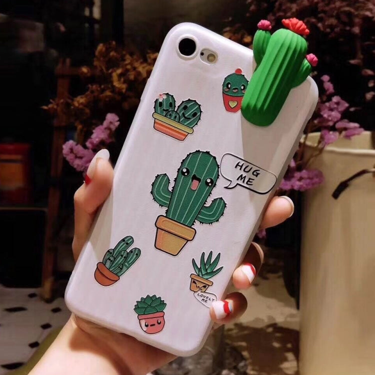 For iPhone SE 2020 & 8 & 7 Fashion Papa Plant Cactus Pattern Protective Back Cover Case