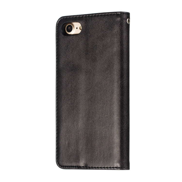 For iPhone 8 / 7 Calf Texture Zipper Magnetic Horizontal Flip Leather Case with Wallet & Holder & Card Slots
