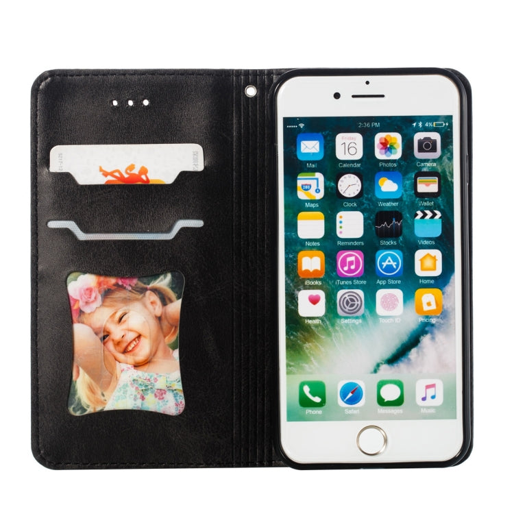 For iPhone 8 / 7 Calf Texture Zipper Magnetic Horizontal Flip Leather Case with Wallet & Holder & Card Slots