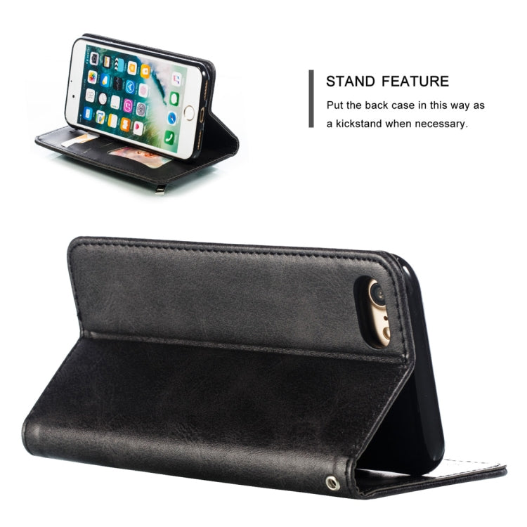 For iPhone 8 / 7 Calf Texture Zipper Magnetic Horizontal Flip Leather Case with Wallet & Holder & Card Slots
