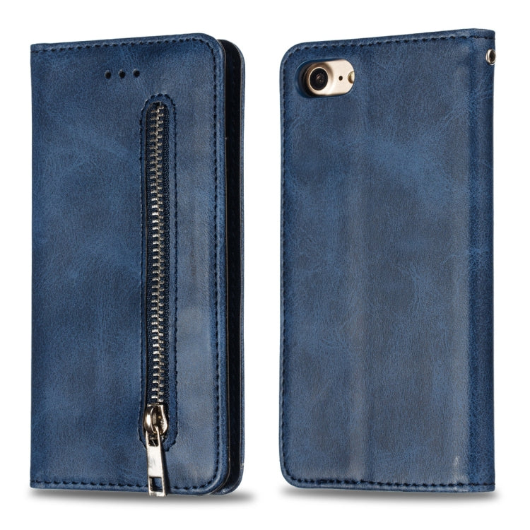 For iPhone 8 / 7 Calf Texture Zipper Magnetic Horizontal Flip Leather Case with Wallet & Holder & Card Slots