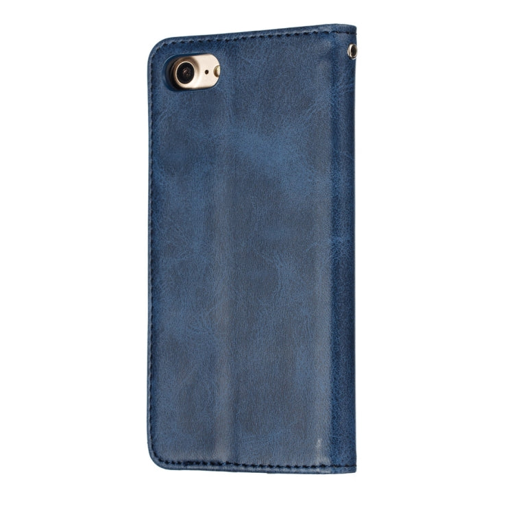 For iPhone 8 / 7 Calf Texture Zipper Magnetic Horizontal Flip Leather Case with Wallet & Holder & Card Slots