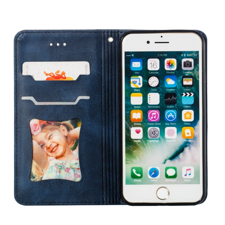For iPhone 8 / 7 Calf Texture Zipper Magnetic Horizontal Flip Leather Case with Wallet & Holder & Card Slots