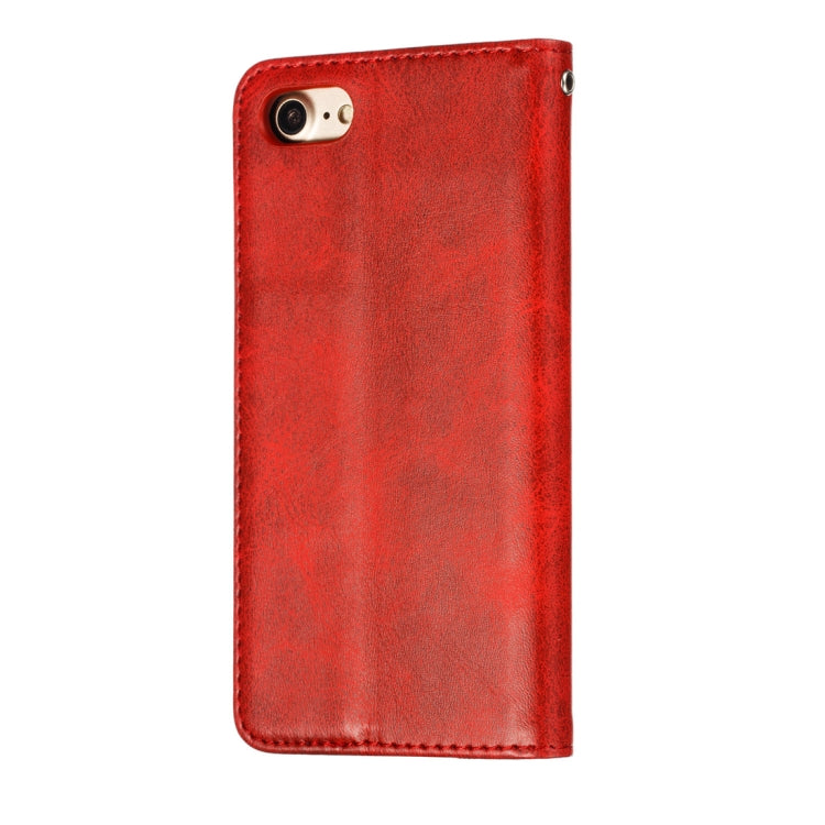 For iPhone 8 / 7 Calf Texture Zipper Magnetic Horizontal Flip Leather Case with Wallet & Holder & Card Slots