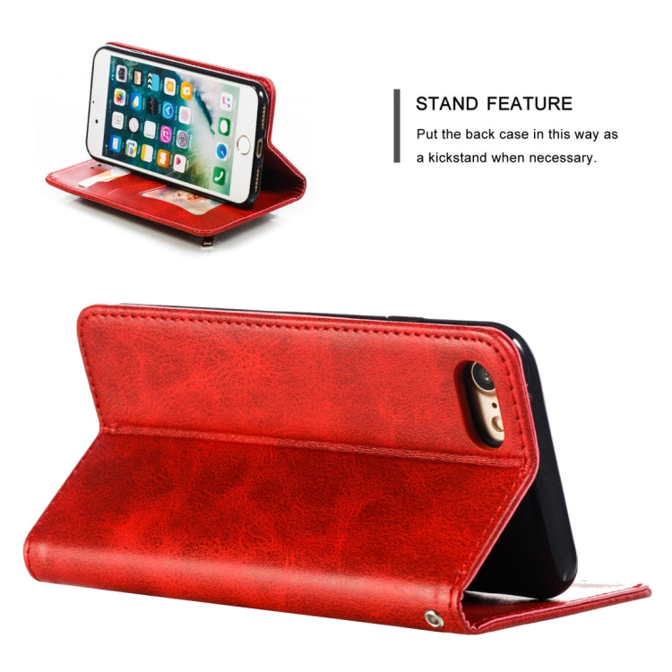 For iPhone 8 / 7 Calf Texture Zipper Magnetic Horizontal Flip Leather Case with Wallet & Holder & Card Slots