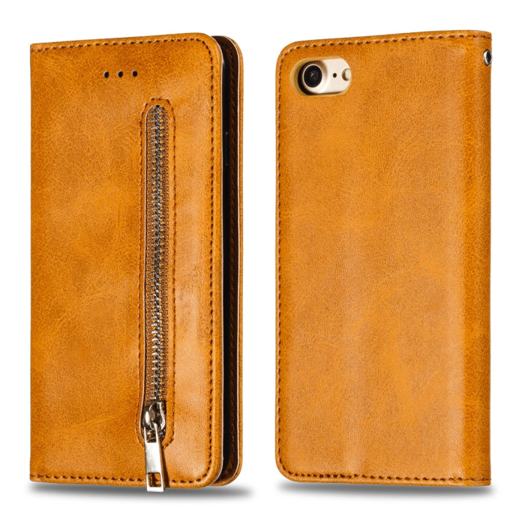 For iPhone 8 / 7 Calf Texture Zipper Magnetic Horizontal Flip Leather Case with Wallet & Holder & Card Slots