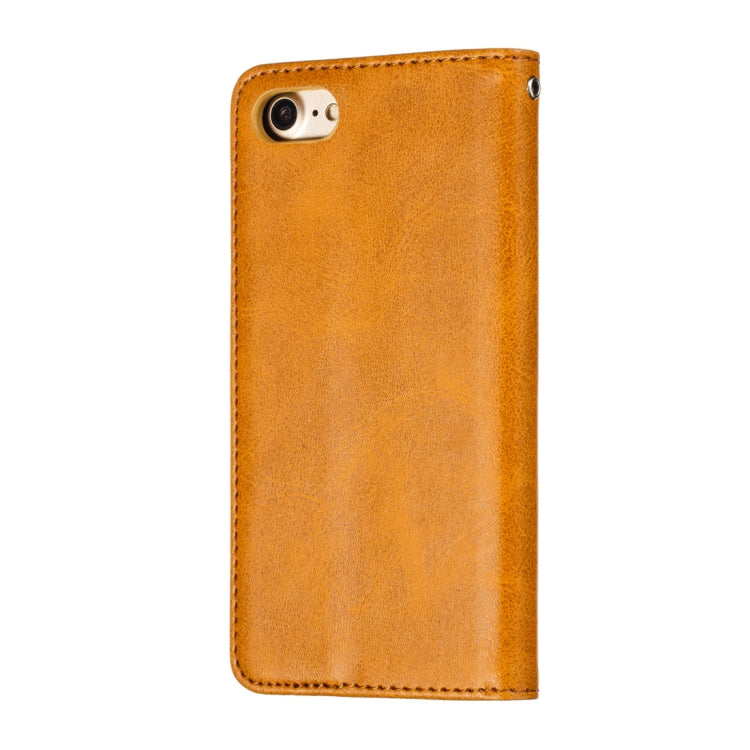 For iPhone 8 / 7 Calf Texture Zipper Magnetic Horizontal Flip Leather Case with Wallet & Holder & Card Slots