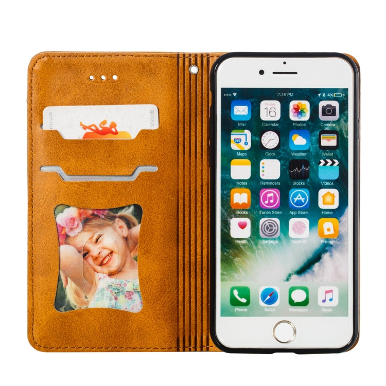 For iPhone 8 / 7 Calf Texture Zipper Magnetic Horizontal Flip Leather Case with Wallet & Holder & Card Slots