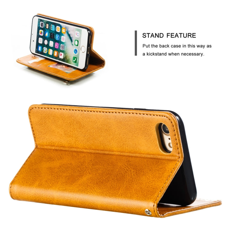 For iPhone 8 / 7 Calf Texture Zipper Magnetic Horizontal Flip Leather Case with Wallet & Holder & Card Slots