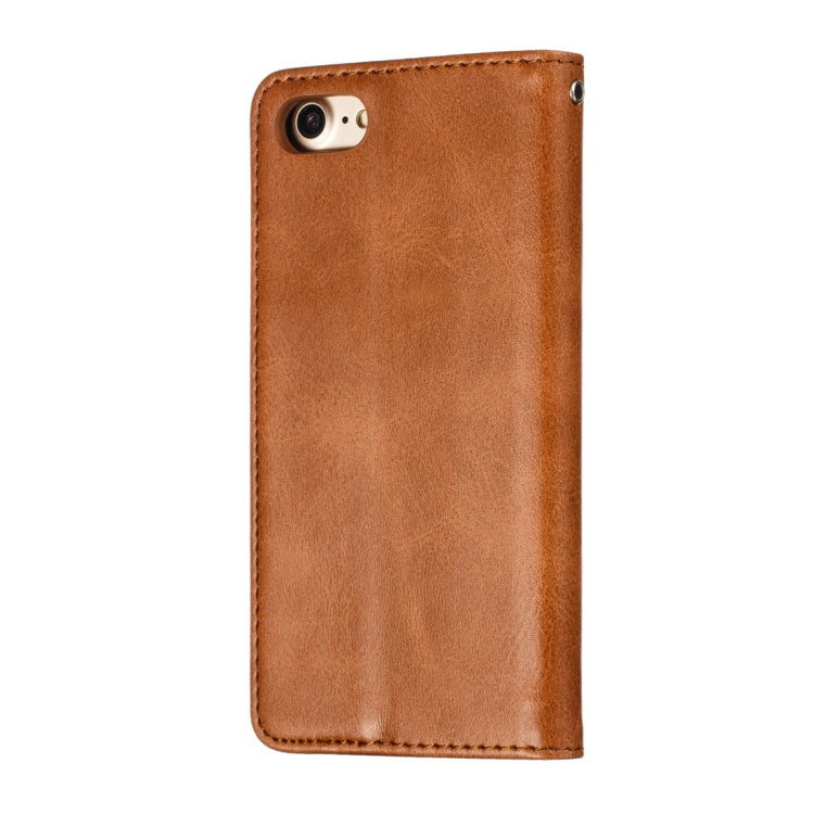 For iPhone 8 / 7 Calf Texture Zipper Magnetic Horizontal Flip Leather Case with Wallet & Holder & Card Slots