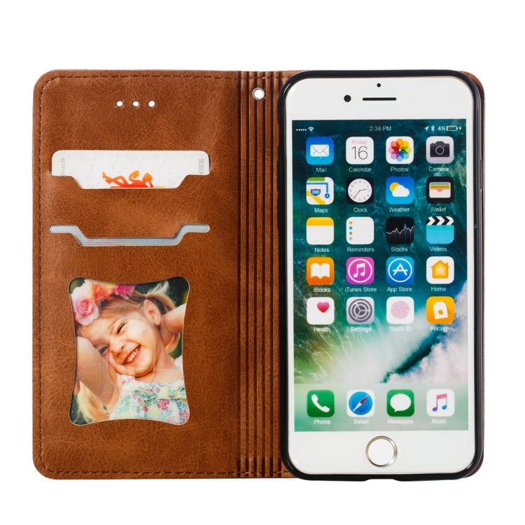 For iPhone 8 / 7 Calf Texture Zipper Magnetic Horizontal Flip Leather Case with Wallet & Holder & Card Slots