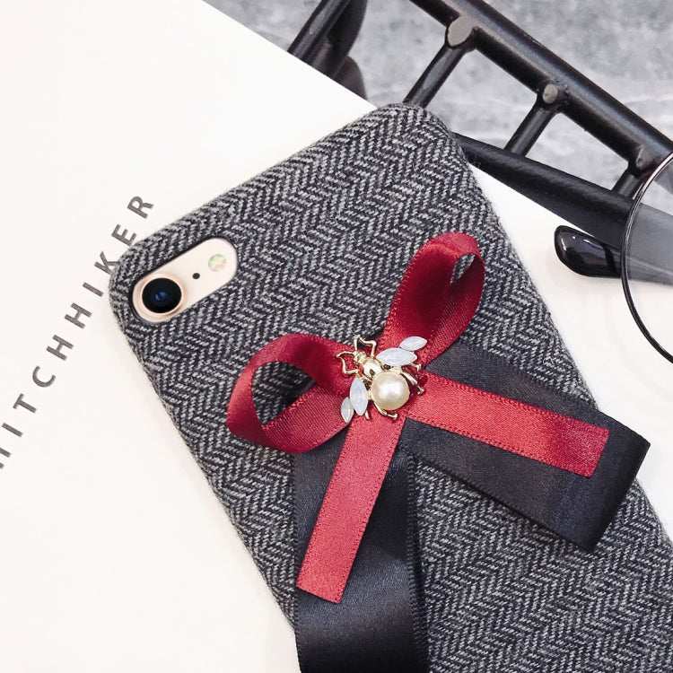 For iPhone SE 2020 & 8 & 7 Bowknot Bee Style Protective Back Cover