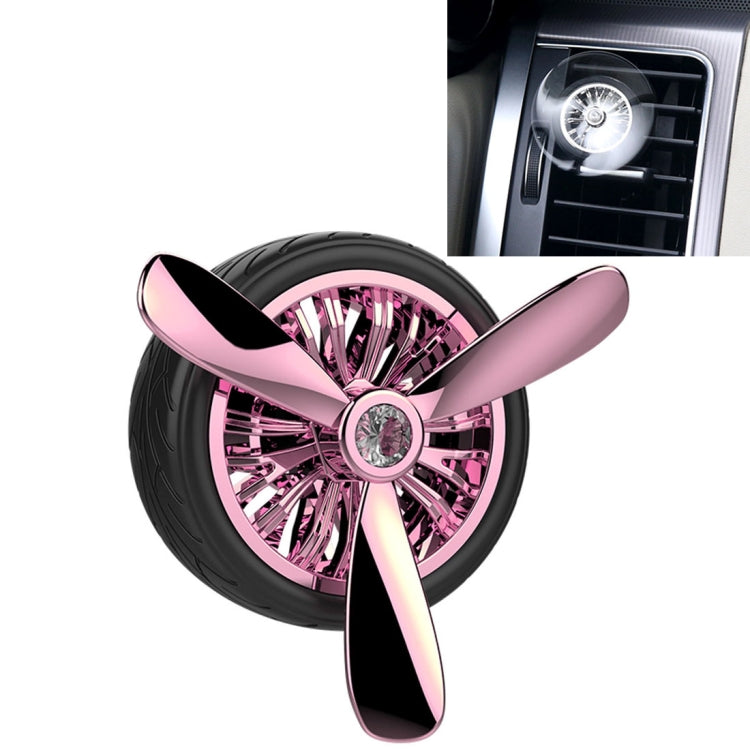 Universal Car Air Vent Clamp Wheel Shaped Perfume Fragrance Diffuser Air Freshener(Rose Gold)