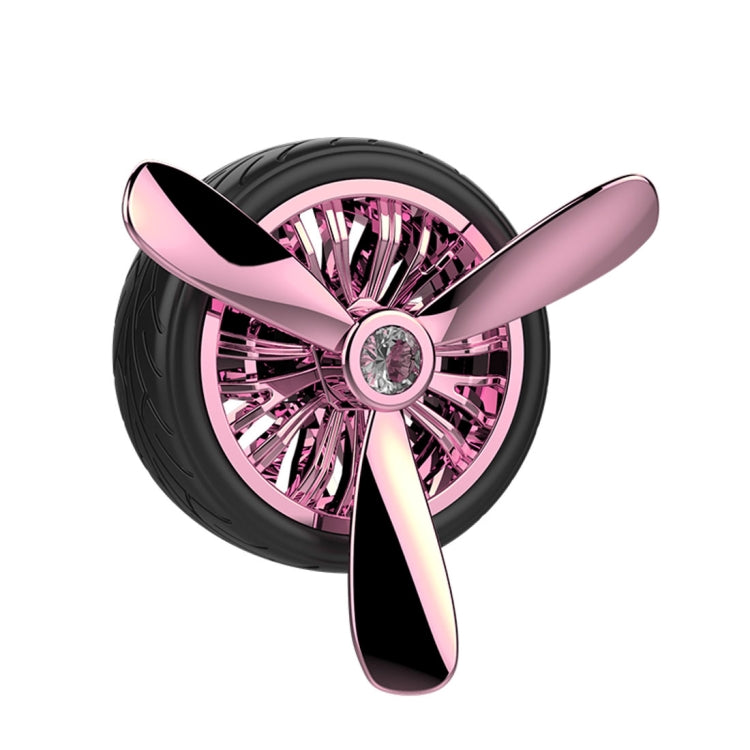 Universal Car Air Vent Clamp Wheel Shaped Perfume Fragrance Diffuser Air Freshener(Rose Gold)