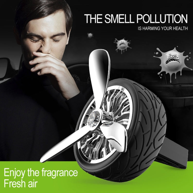 Universal Car Air Vent Clamp Wheel Shaped Perfume Fragrance Diffuser Air Freshener(Rose Gold)