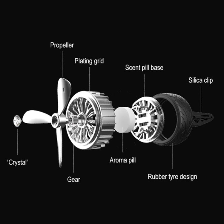 Universal Car Air Vent Clamp Wheel Shaped Perfume Fragrance Diffuser Air Freshener(Rose Gold)