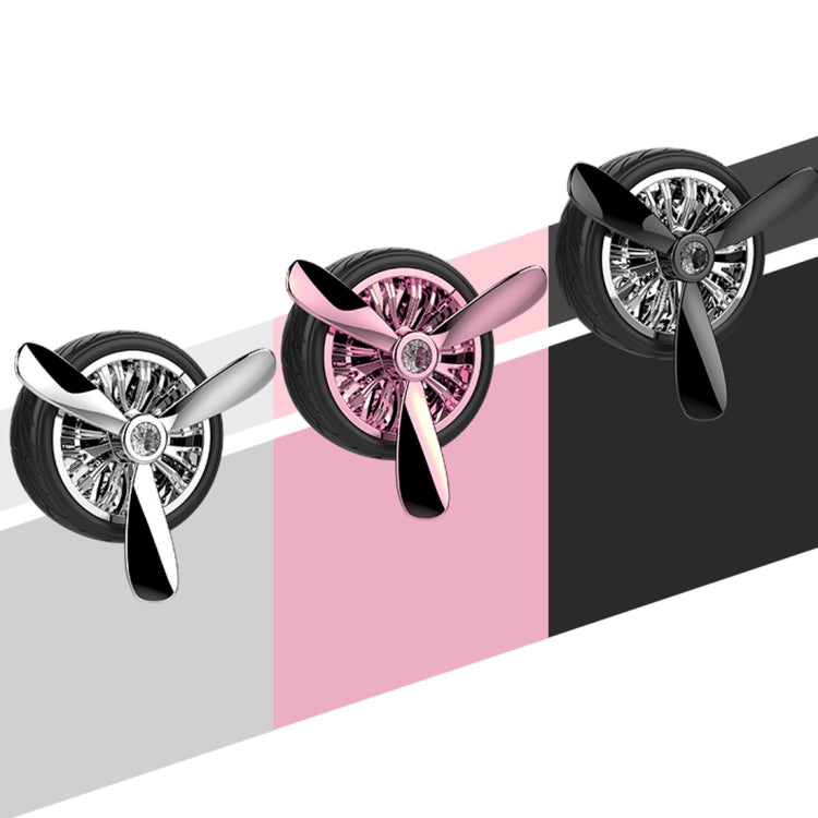Universal Car Air Vent Clamp Wheel Shaped Perfume Fragrance Diffuser Air Freshener(Rose Gold)