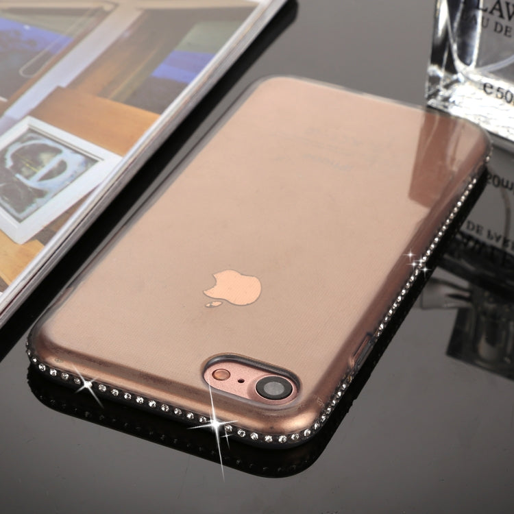 For iPhone SE 2020 & 8 & 7 Diamond Border TPU Transparent Protective Back Cover Case