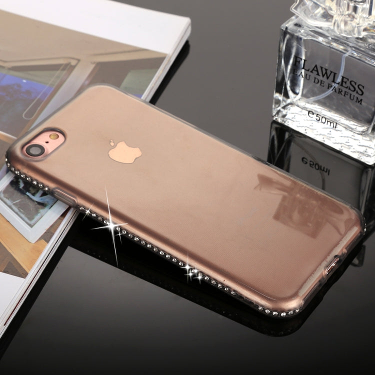 For iPhone SE 2020 & 8 & 7 Diamond Border TPU Transparent Protective Back Cover Case