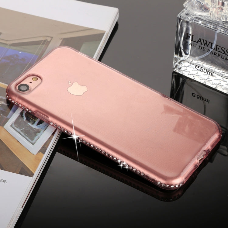 For iPhone SE 2020 & 8 & 7 Diamond Border TPU Transparent Protective Back Cover Case