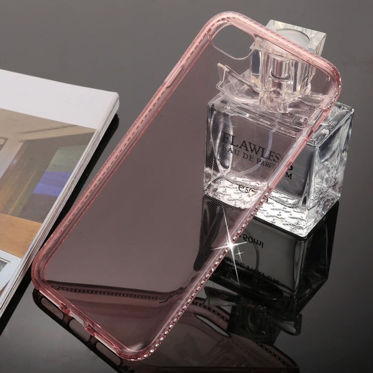 For iPhone SE 2020 & 8 & 7 Diamond Border TPU Transparent Protective Back Cover Case