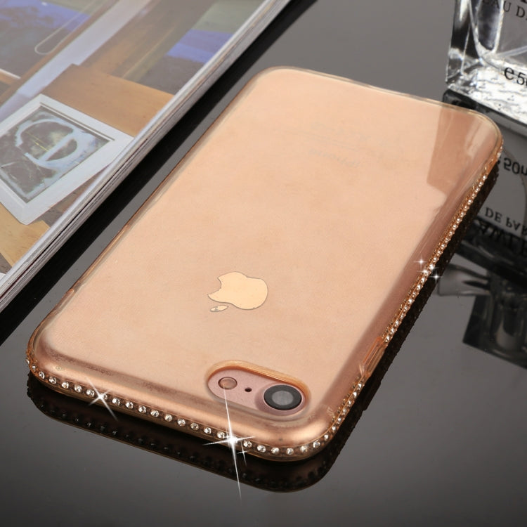 For iPhone SE 2020 & 8 & 7 Diamond Border TPU Transparent Protective Back Cover Case