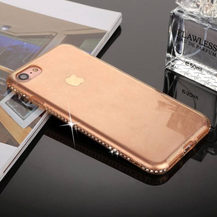For iPhone SE 2020 & 8 & 7 Diamond Border TPU Transparent Protective Back Cover Case