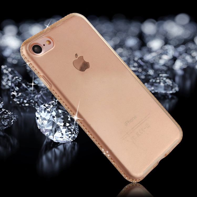 For iPhone SE 2020 & 8 & 7 Diamond Border TPU Transparent Protective Back Cover Case