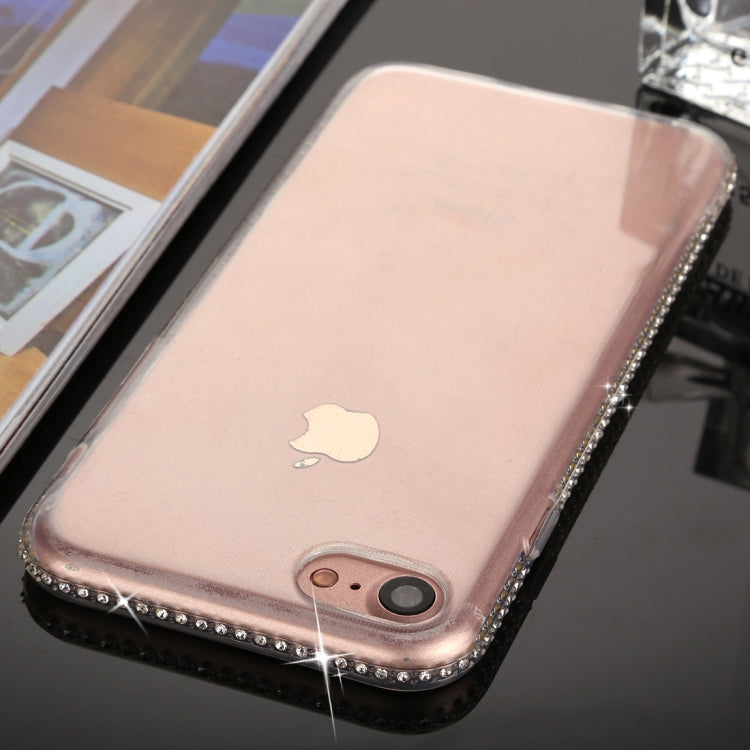For iPhone SE 2020 & 8 & 7 Diamond Border TPU Transparent Protective Back Cover Case
