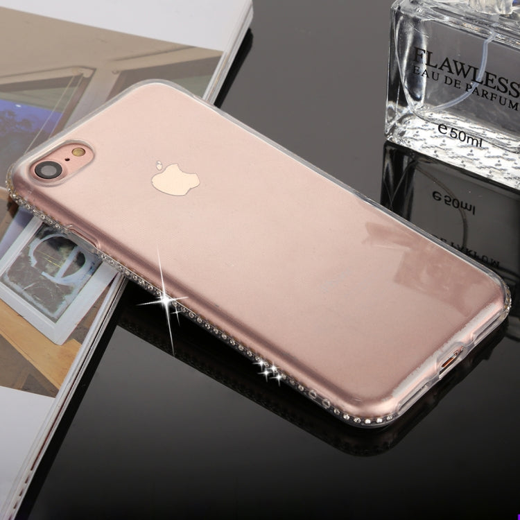 For iPhone SE 2020 & 8 & 7 Diamond Border TPU Transparent Protective Back Cover Case