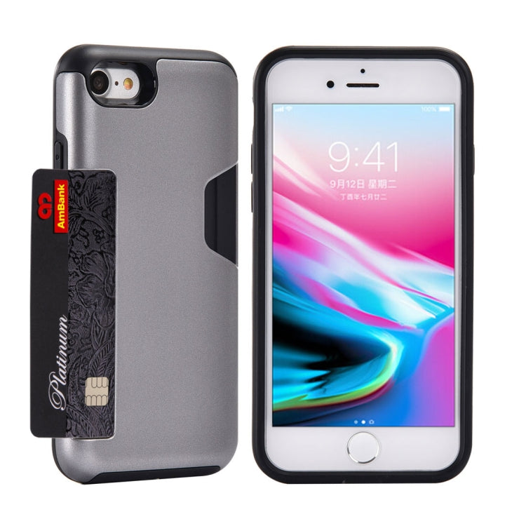 For iPhone 8 & 7 TPU + PC Shockproof Protective Back Case with Card Slot