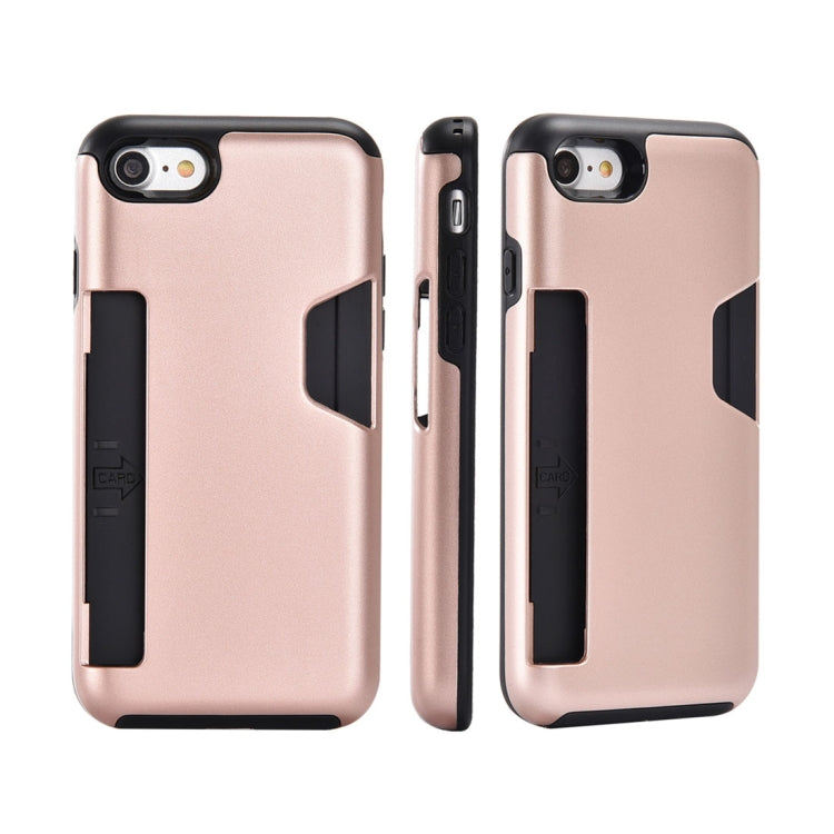 For iPhone 8 & 7 TPU + PC Shockproof Protective Back Case with Card Slot