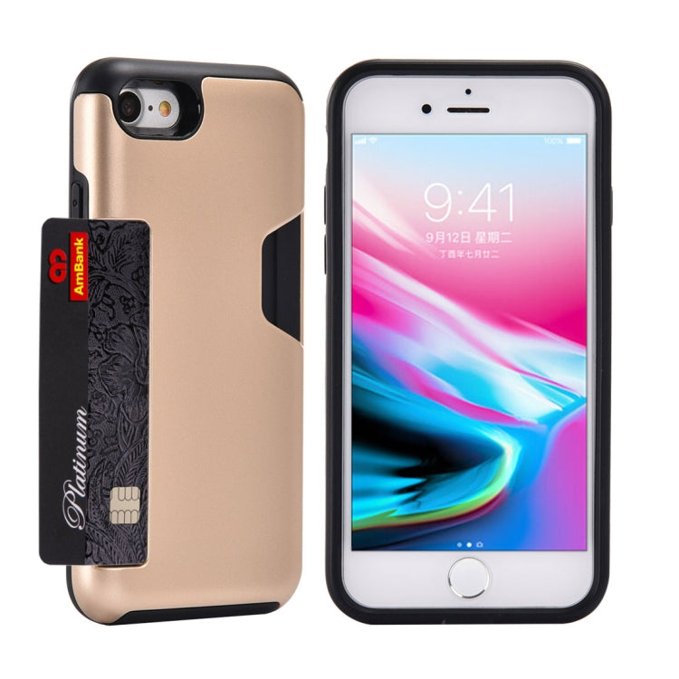 For iPhone 8 & 7 TPU + PC Shockproof Protective Back Case with Card Slot